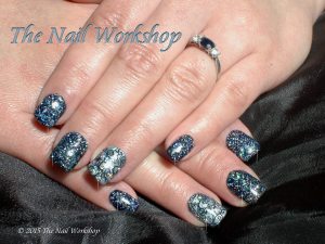 Gel II Midnight Black and Silver and Black Glitter
