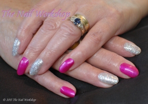 Gel II Pink and Silver Glitter 