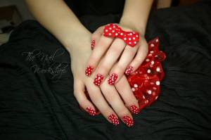Gelish Hot Rod Red and Dots 1