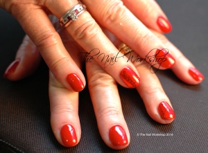 Gelish Hot Rod Red and Foil