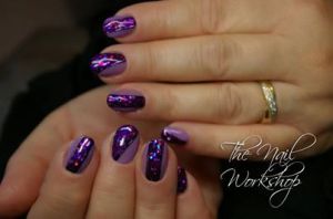 Gelish Night Reflection and Matte with Glitter
