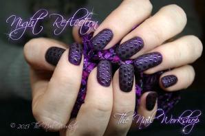 Gelish Night Reflection Matte with Rain Drops, purple, matte, nail art, nail designs,