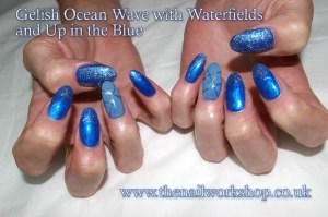 Gelish Ovean Wave and Up in The Blue