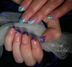 Prohesion Acrylic Encapsulated Glitter Purple and Green