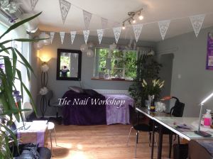 The Nail Workshop Studio all decorated in a wedding theme