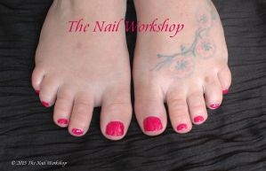 Emma's lovely Gelish Pink Pedicure she created for one of our new clients 