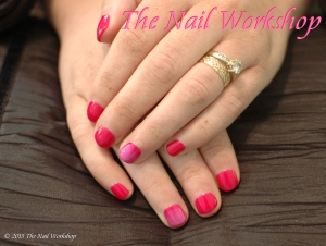 Emma's Gelish Pink with Additives Gel Polish Manicure she created. 