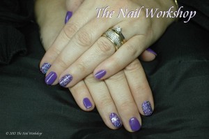 Gel II Another World and Purple Glitter