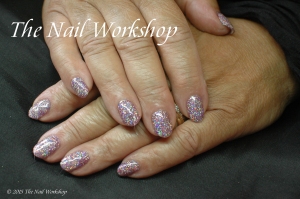 Gel II Bunny Hopping and Pink Glitter 