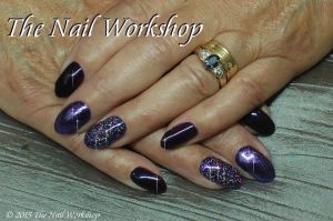 Gelish Night Reflection with Foil and Glitter